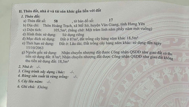 Bán đất giáp khu đấu giá 105m  đường rộng 5m cách vành đai 4 khoảng 300 giá đầu tư